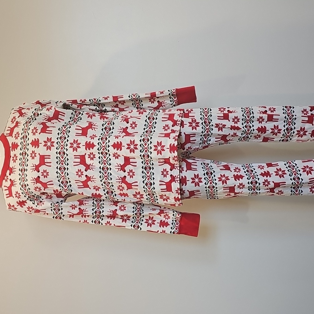 Hanna Andersson  Holiday Christmas Pajama Set Deer Fair Isle Organic adults M